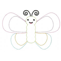 Stickdatei - Happy Spring Schmetterling Fransenappli